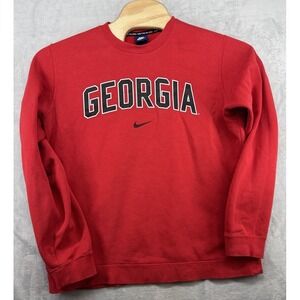 Nike Georgia Bulldogs Crewneck Sweatshirt Red Graphic Spell Out Men's Size L